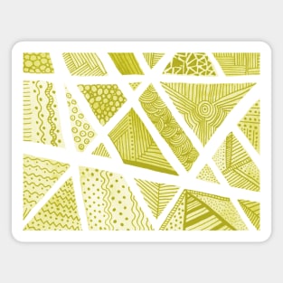 Geometric doodles - yellow and white Magnet